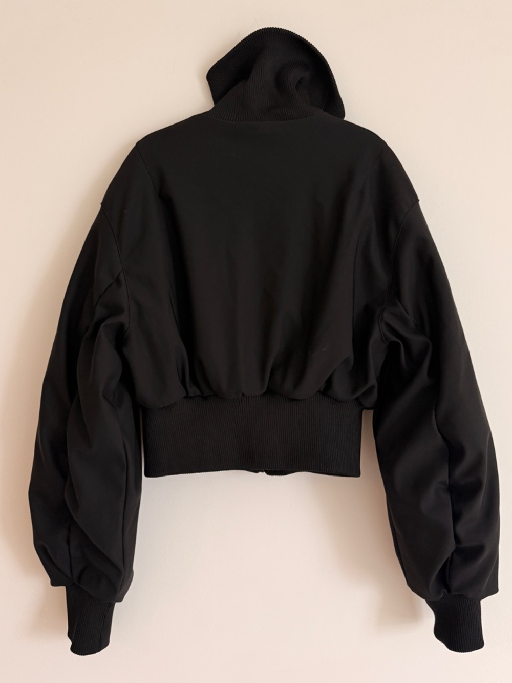 Bershka Black Cropped Bomber Jacket S - Picture 3 of 5